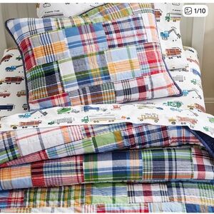 Pottery Barn Kids Twin Madras Quilt and Sham